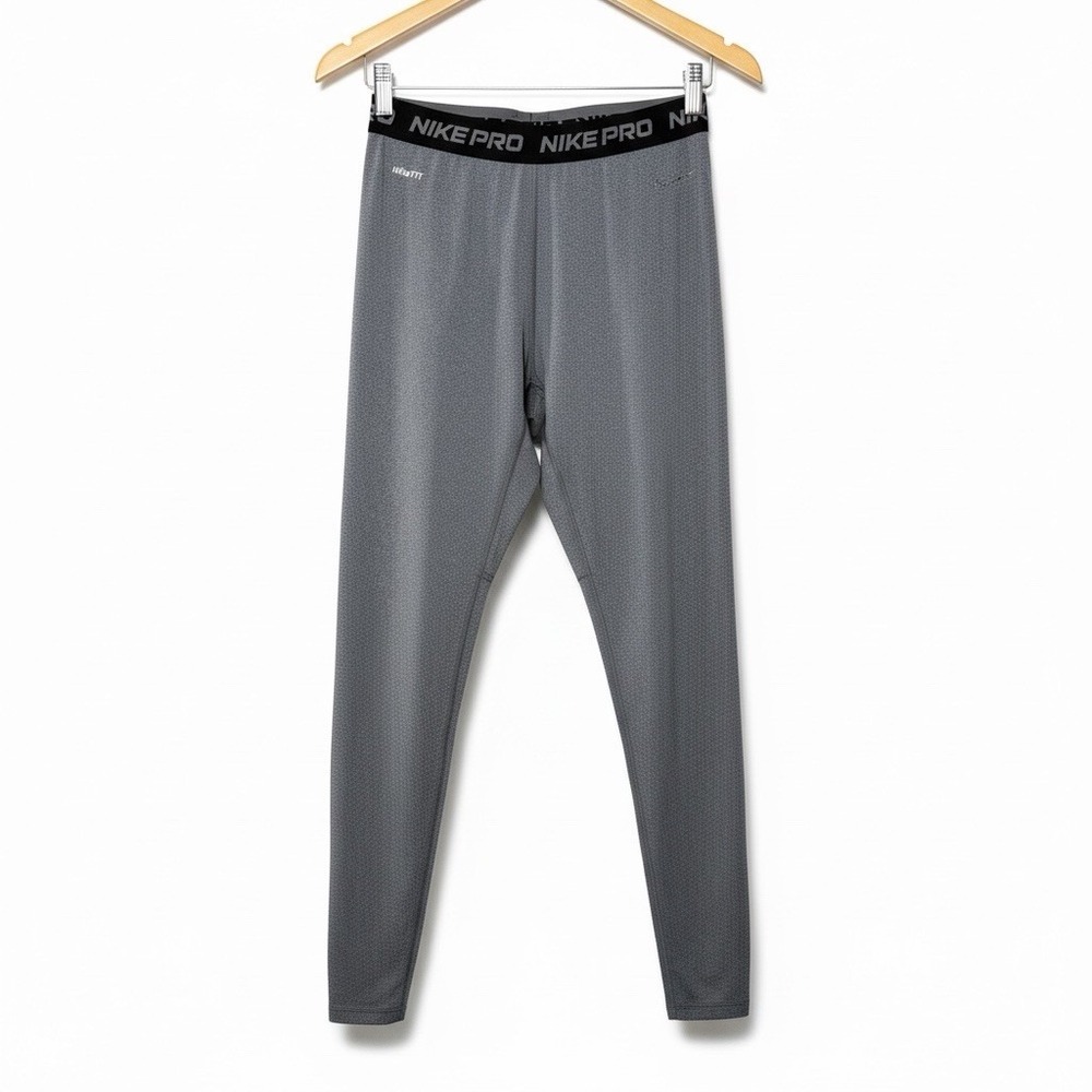 Nike Pro Men's Compression Leggings Gray‎ Size L Training Gym Athletic Gymcore